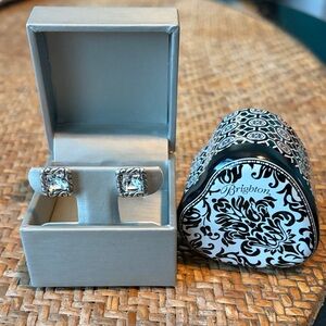 Like New Classic Brighton Silver and Crystal Square Post Earrings